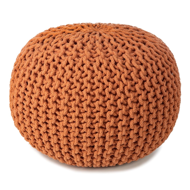 Sitzpuff aus Baumwollstrick terracotta