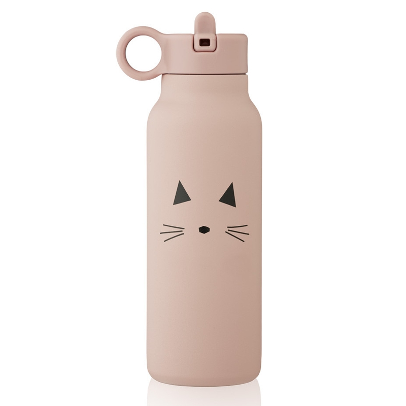 Trinkflasche 'Katze' Edelstahl rosa 350ml