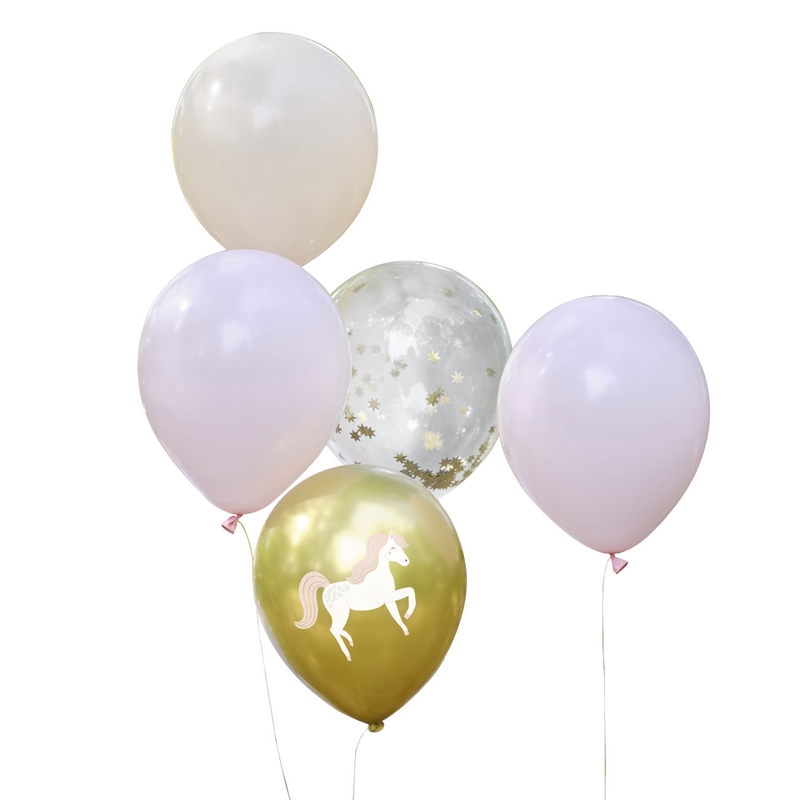 Ballons &#039;Princess Party&#039; rosa/gold/creme 5 St.