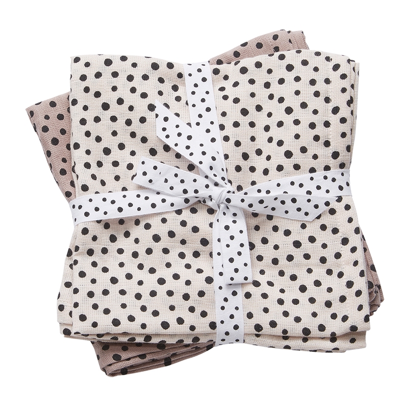 Mulltücher 'Happy Dots' altrosa 2er Set 70cm