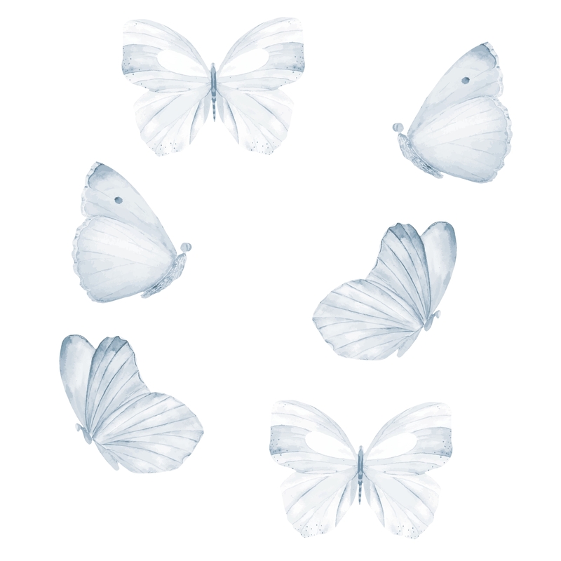 Stoff-Wandsticker 'Schmetterlinge' hellblau