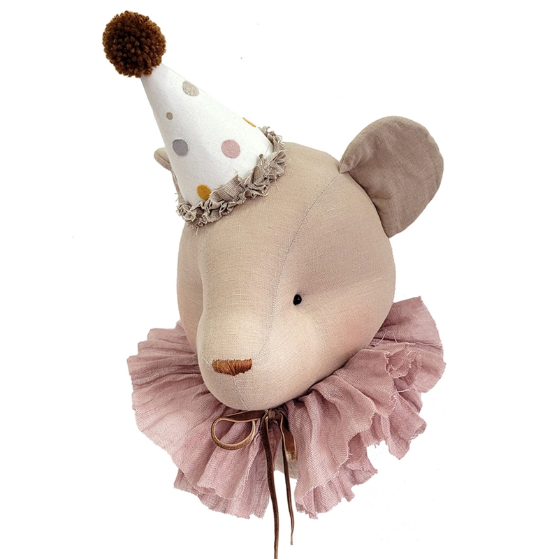 Wanddeko 'Bär' beige/rosa 45cm