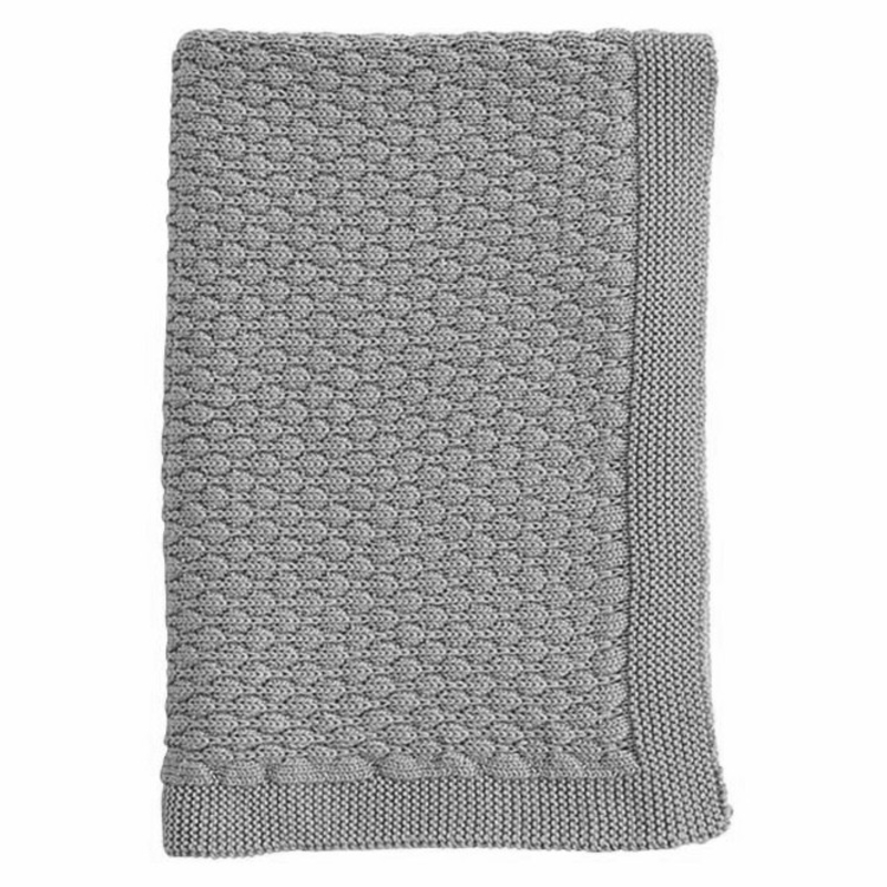 Strickdecke &#039;Bubbles&#039; grau 75x95cm