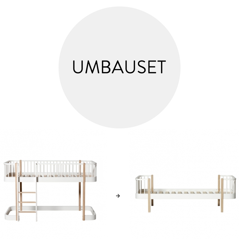 Umbauset 'Wood' - Halbhochbett zum Jugendbett Eiche/weiß