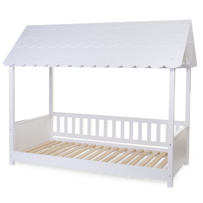 Hausbett mit Dach weiß 90x200cm H 175cm