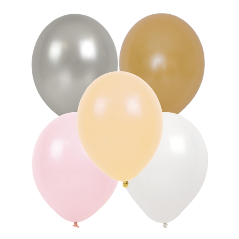 Luftballons rosa/gold 20cm 10-tlg.