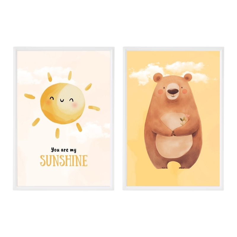 Kinderposter 2er Set &#039;Sonne/Bär&#039; DIN A4
