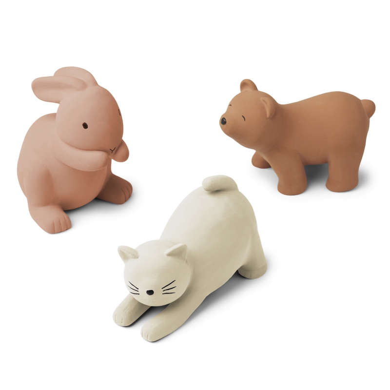 Badespielzeug 'Hase, Katze, Bär' rosa/cognac