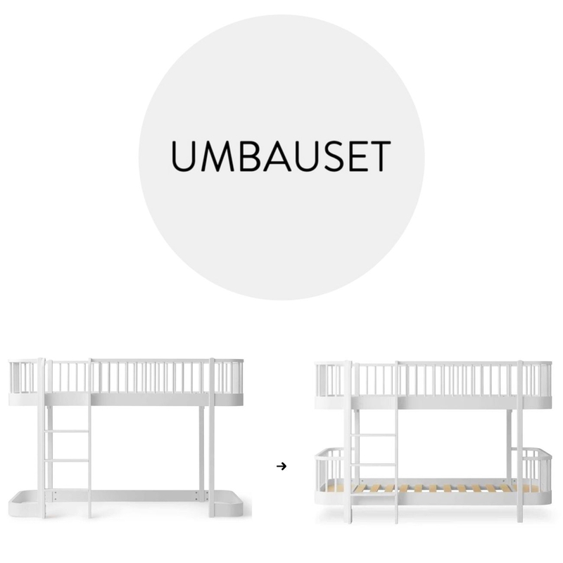 Umbauset - Halbhochbett zum Etagenbett halbhoch weiß