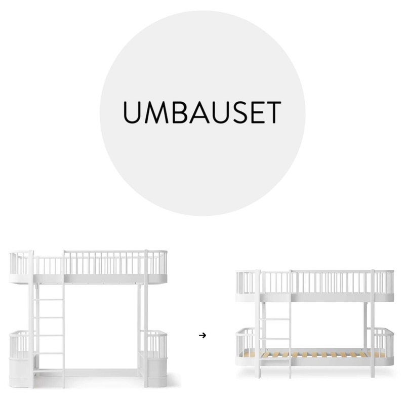 Umbauset - Hochbett zum Etagenbett halbhoch weiß