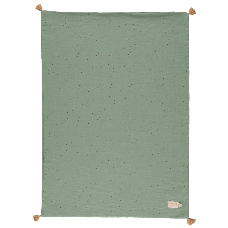 Musselin Babydecke Sommer &#039;Punkte&#039; jade 70x100cm