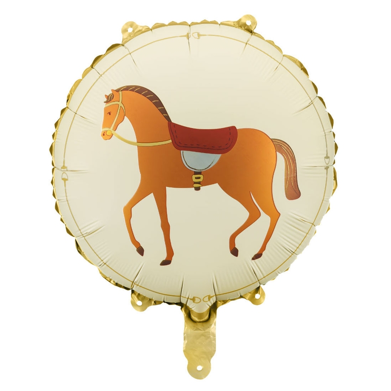 Folienballon Pferd rund beige/braun 35cm
