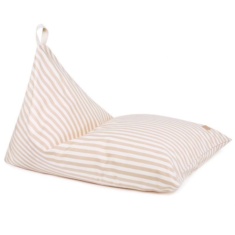 Bio Sitzsack Kinder &#039;Stripes&#039; creme/taupe