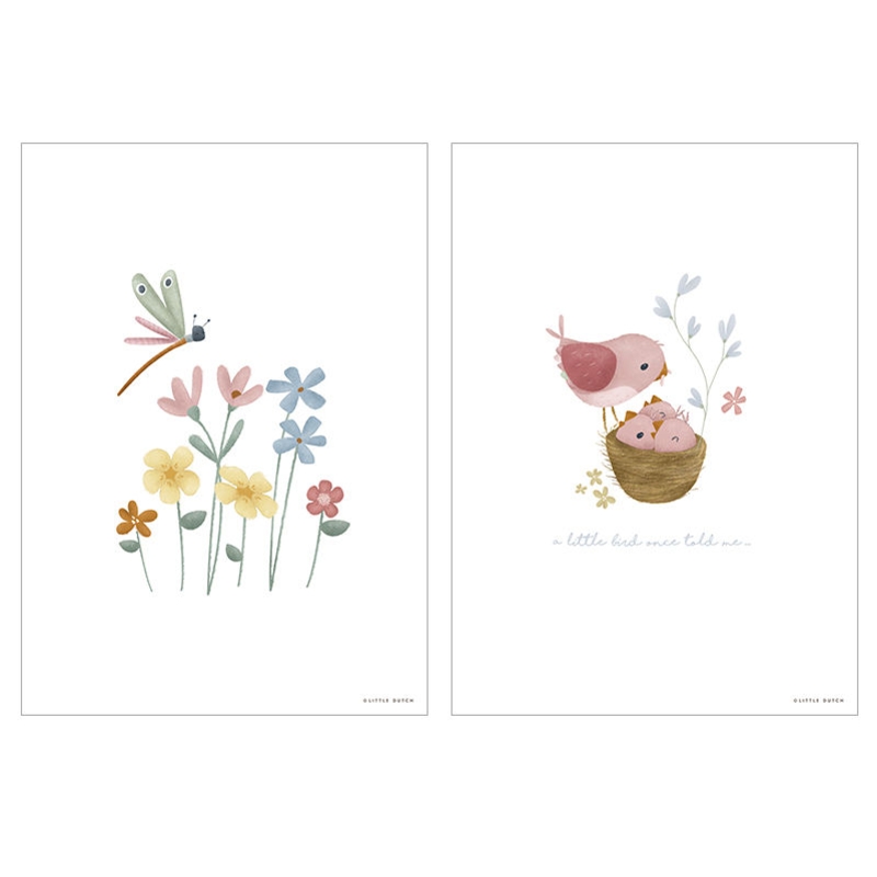 Wendeposter &#039;Little Pink Flowers&#039; 30x40cm