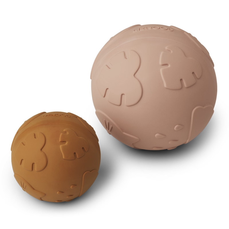 Spielball Naturkautschuk rosa/camel 2er Set