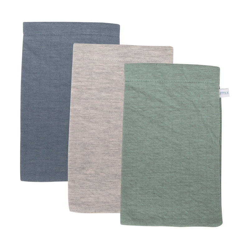 Waschlappen 'Pure' blau/jade 3er Set