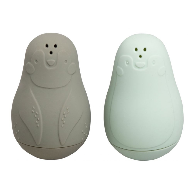 Badespielzeug &#039;Pinguin&#039; Silikon khaki/mint