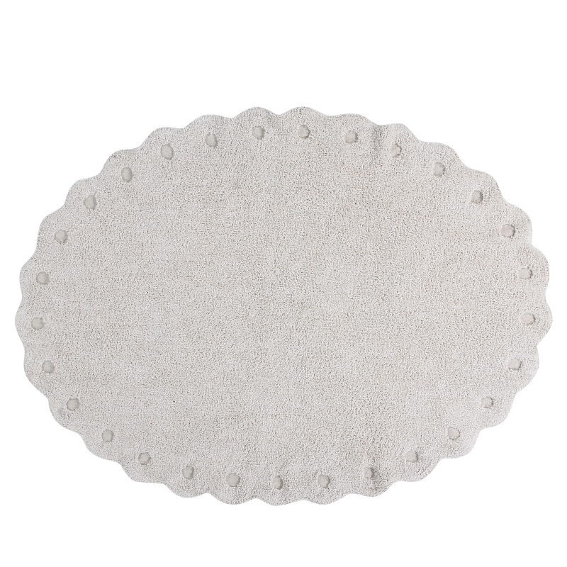 Teppich &#039;Picone&#039; oval creme 130x180cm waschbar