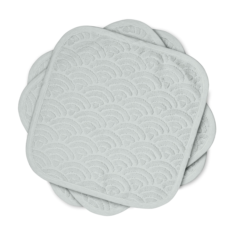 Bio Waschlappen 'Wave' grau 3er Set