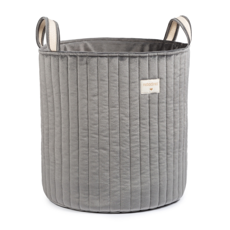 Aufbewahrungskorb aus Samt slate grey