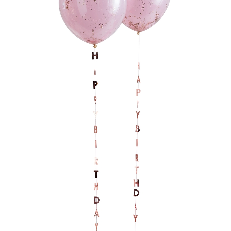 Luftballon-Deko &#039;Happy Birthday&#039; roségold 5 St.
