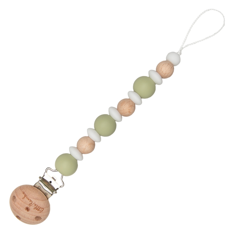 Schnullerkette Silikon & Holz 'Ivy' softgrün