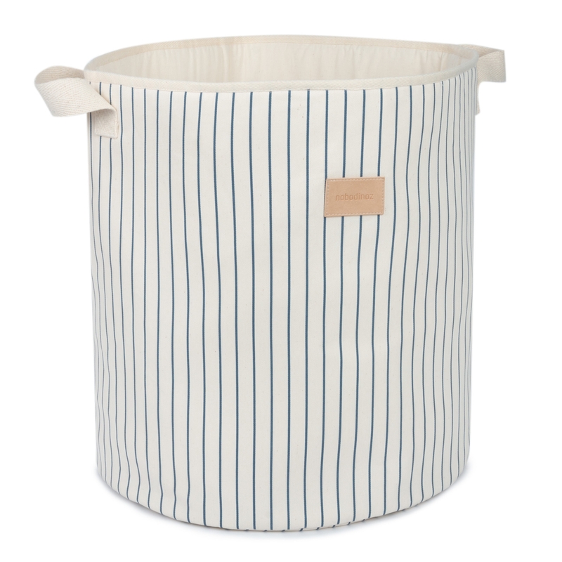 Aufbewahrungskorb &#039;Stripes&#039; creme/blau 41cm