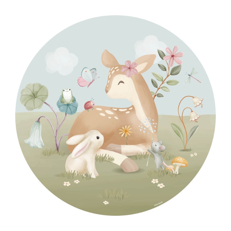 Tapetensticker &#039;Fairy Garden&#039; Reh rund 100cm