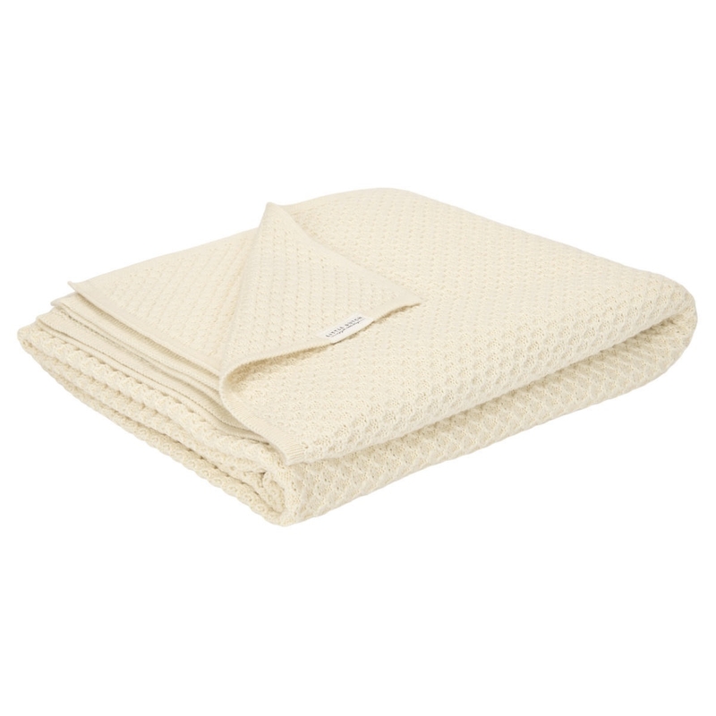 Bio Strickdecke Baumwolle &#039;Pure&#039; creme 70x100cm