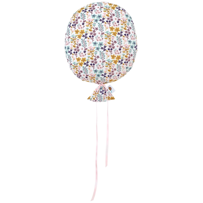 Bio Wanddeko &#039;Blumen Luftballon&#039; rosa/senf 30cm