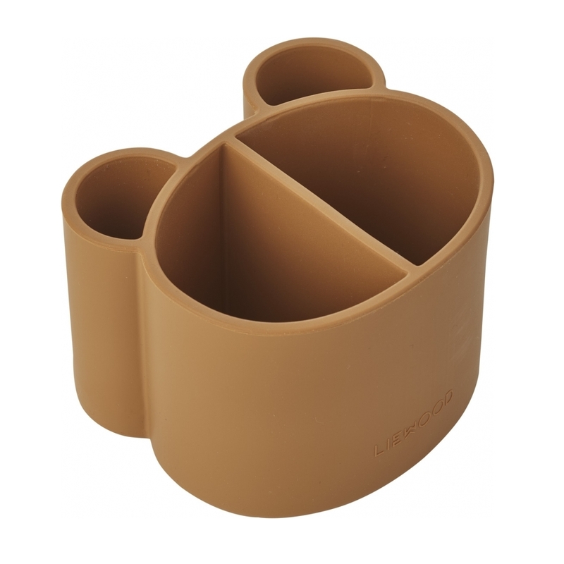 Stiftehalter 'Bär' Silikon camel 12cm