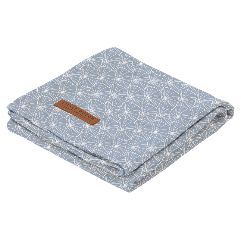 Pucktuch 'Lily Leaves' Jersey blau 120x120cm