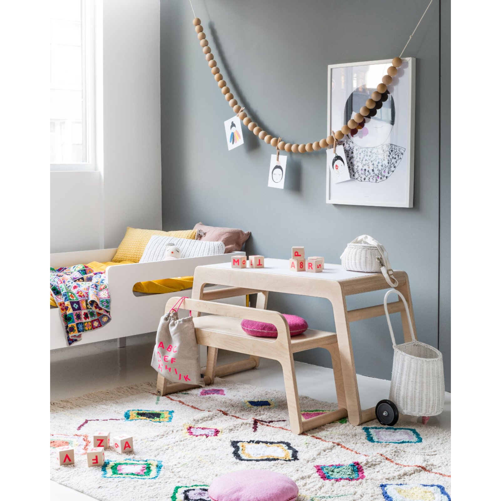 Rafa kids Kindertisch aus Birke massiv natur 110x60cm online kaufen