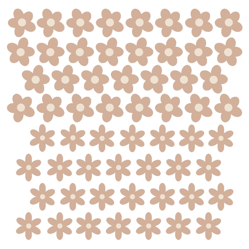 Wandsticker Blumen &#039;Daisies&#039; beige 59-tlg.