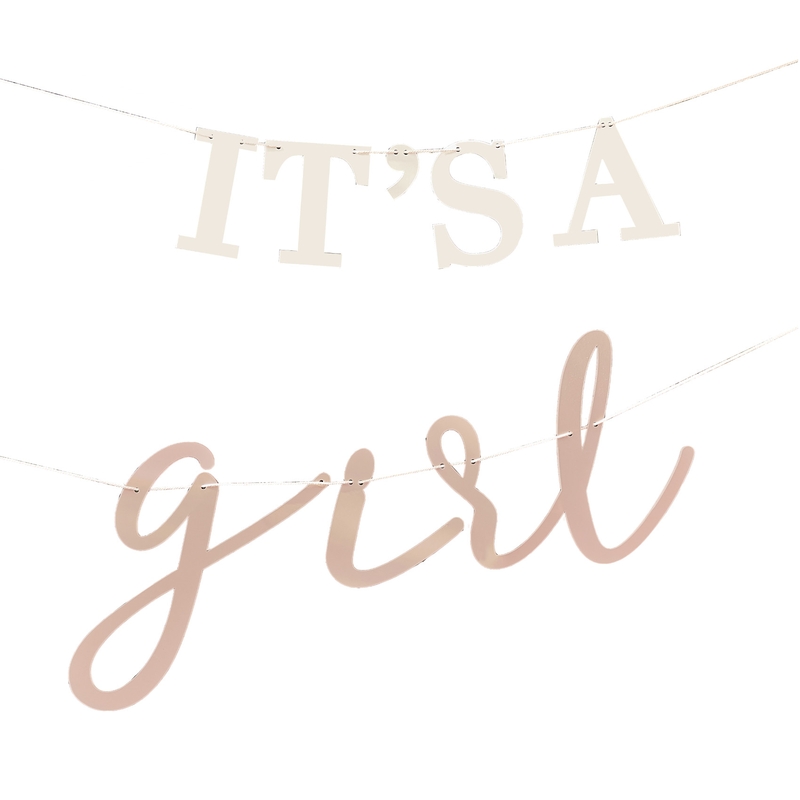 Girlande &#039;It&#039;s a girl&#039; creme/rosa