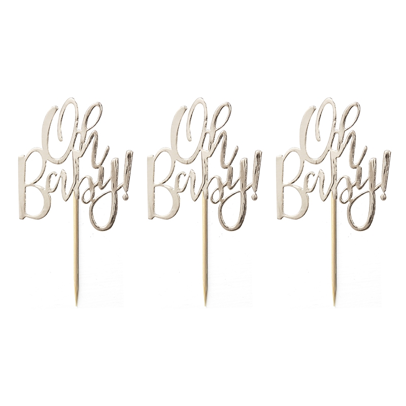 Cupcake-Topper &#039;Oh Baby&#039; gold 12er Set