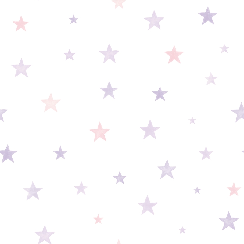 Vliestapete 'Sterne' lila/rosa