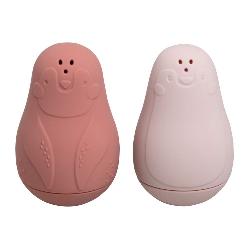 Badespielzeug &#039;Pinguin&#039; Silikon ziegel/altrosa