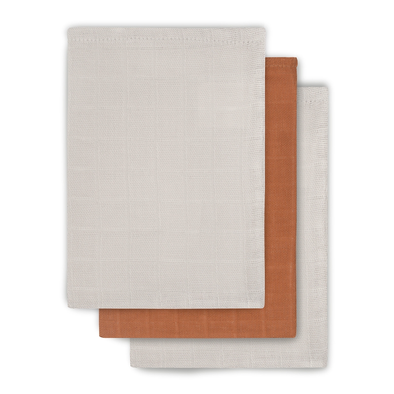 Waschlappen Bamboo beige/rost 3er Set