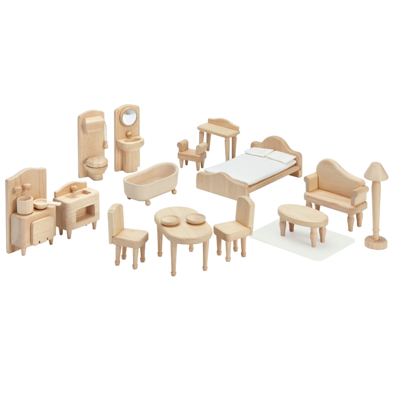Puppenhaus Holzmöbel Set ab 3 Jahren