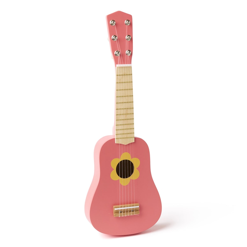 Kindergitarre aus Holz Blume rosa ab 3 Jahren