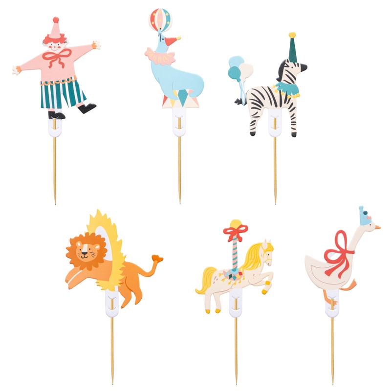 Cupcake &amp; Kuchen Topper Zirkus 6 St.