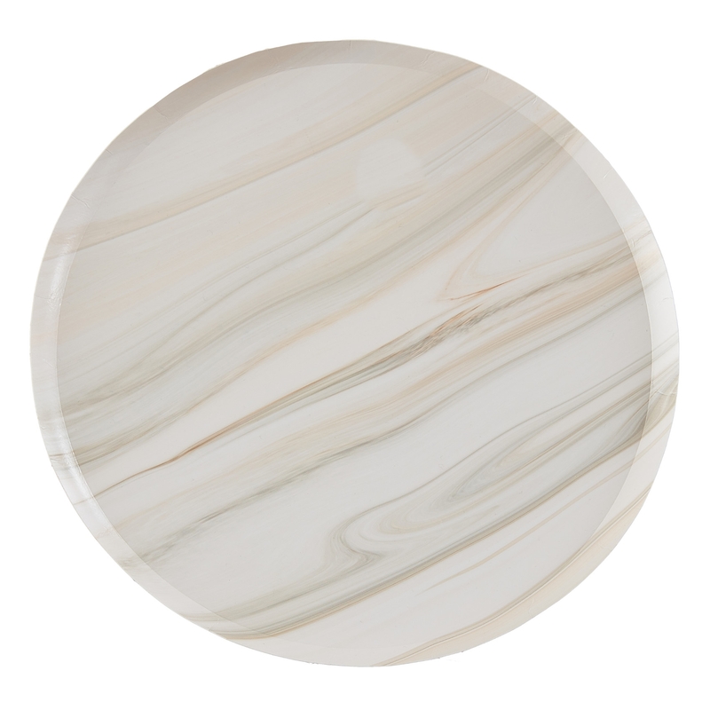 Pappteller &#039;Marmor&#039; creme 8 St.