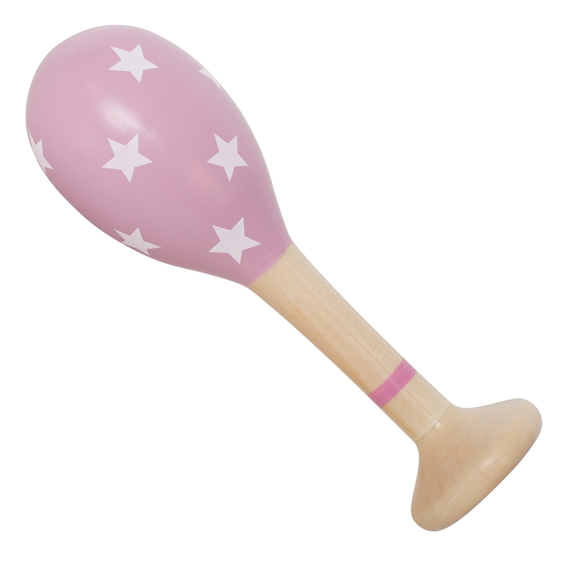 Maracas mit Sternen Holz rosa ab 6 Monaten