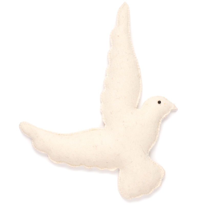 Filz-Wanddeko Vogel 'Kick' creme 36cm