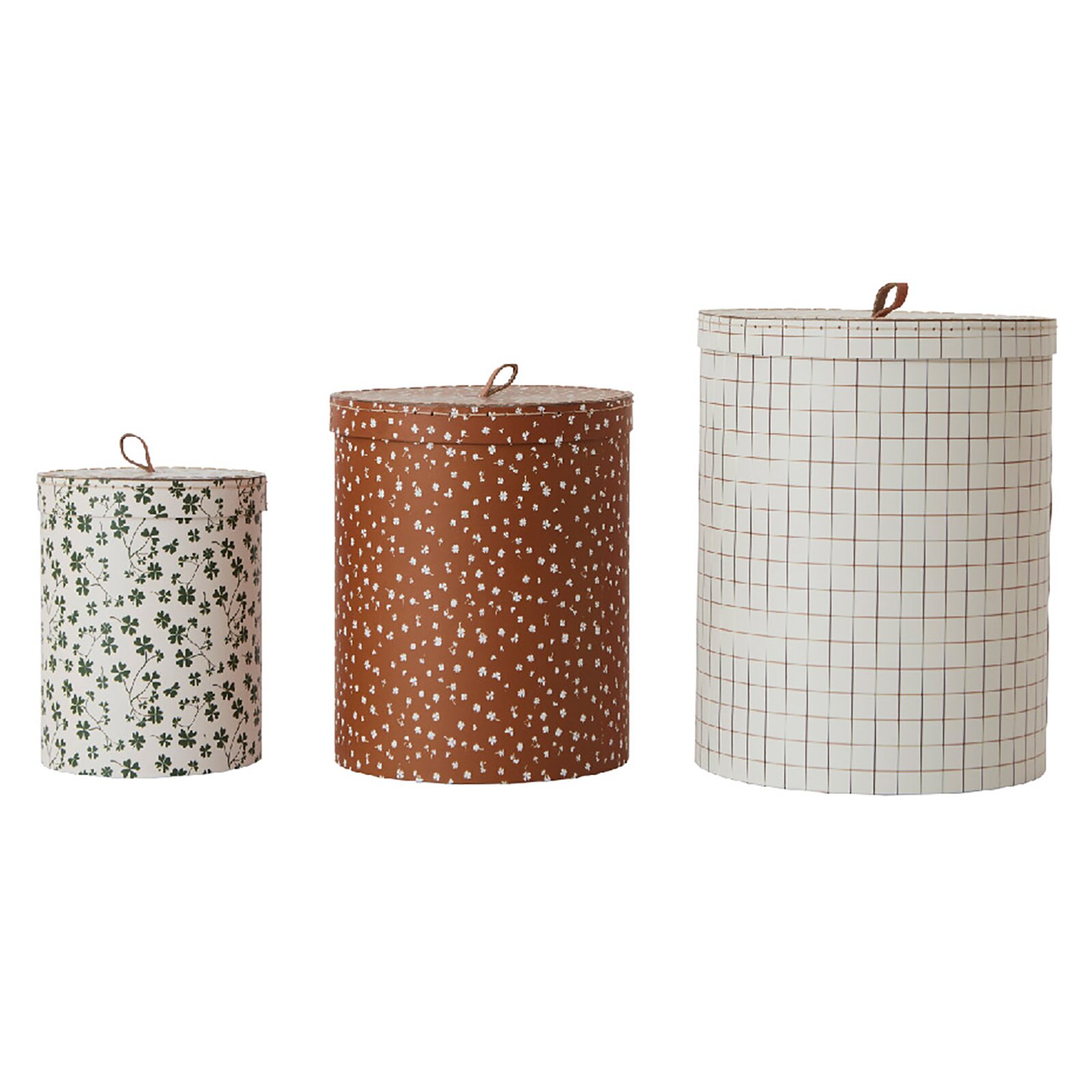 Aufbewahrungsboxen rund creme/camel | Pappboxen, Köfferchen