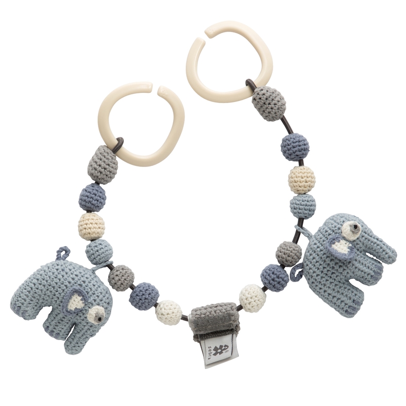 Kinderwagenkette &#039;Fanto Elefant&#039; powder blue
