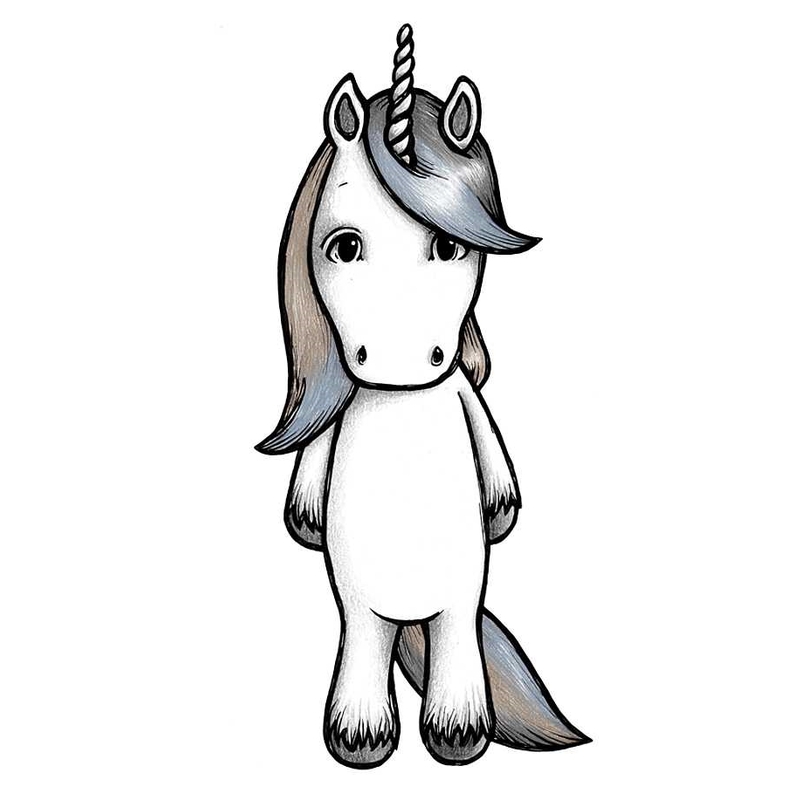 Tier-Wandsticker 'Einhorn Hope' handgezeichnet