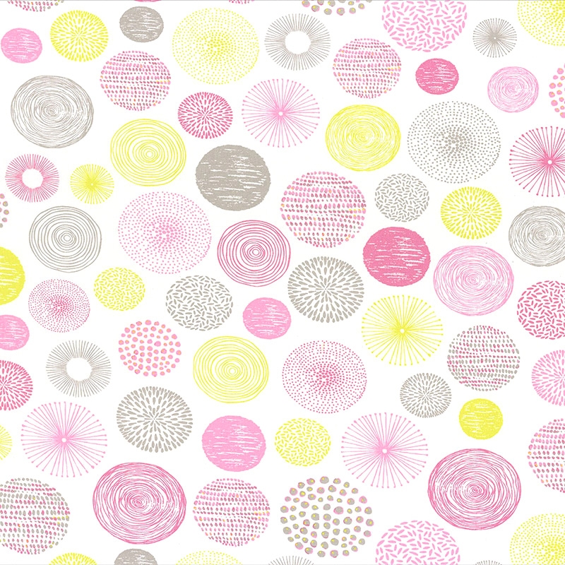 Stoff &#039;Kreise&#039; pink/lime &#039;Pretty Lili&#039;