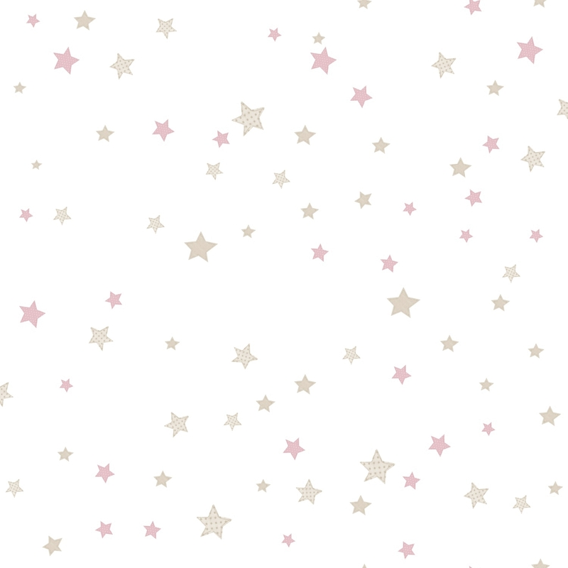 Vliestapete &#039;Sterne&#039; rosa/beige